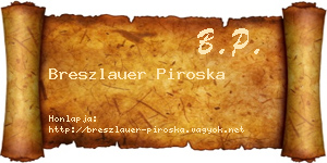 Breszlauer Piroska névjegykártya